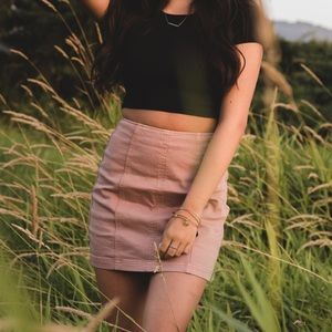 dusty pink mini skirt, size S/XS